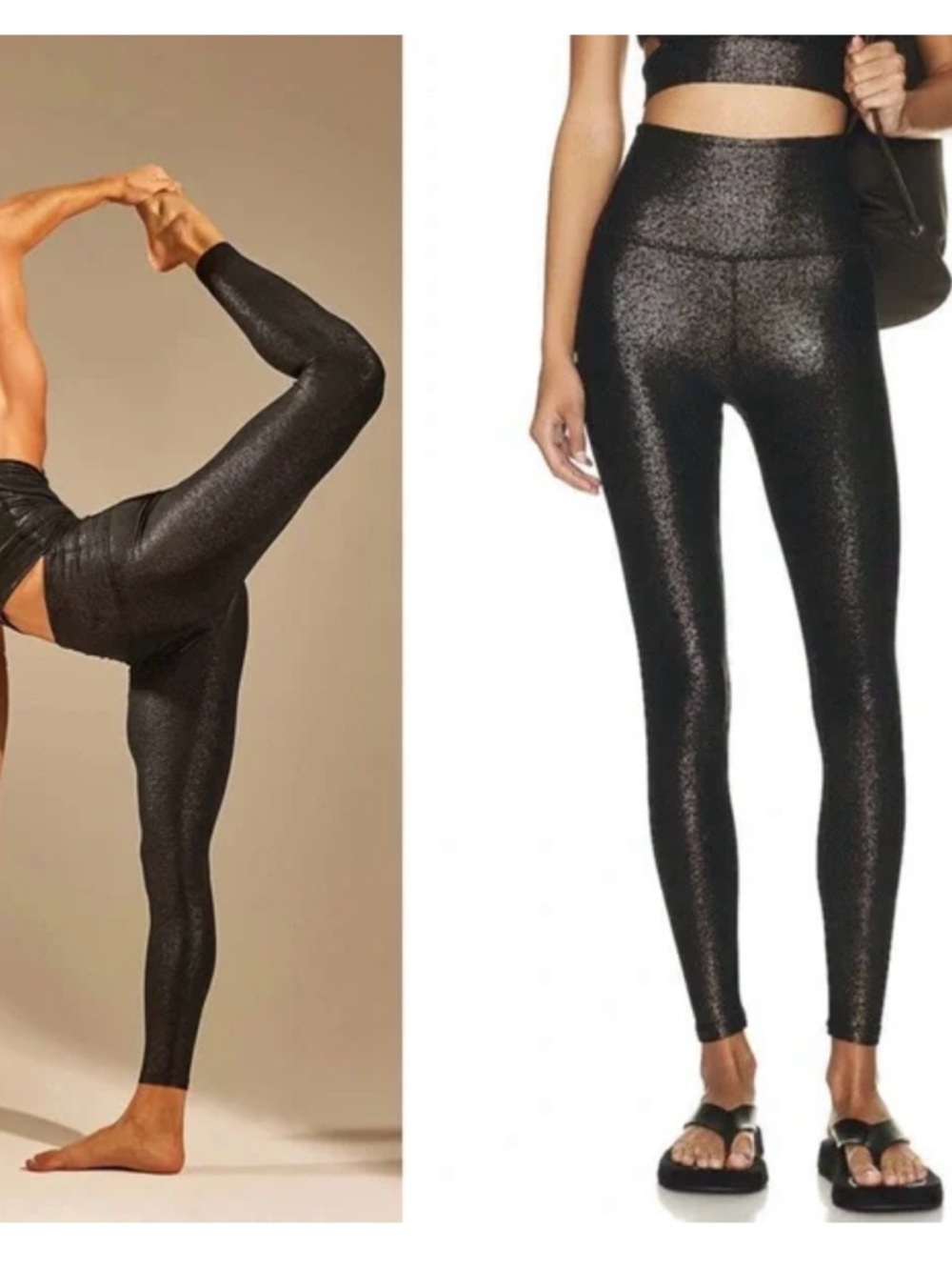 Beyond Yoga Glitter Shimmery Black Leggings